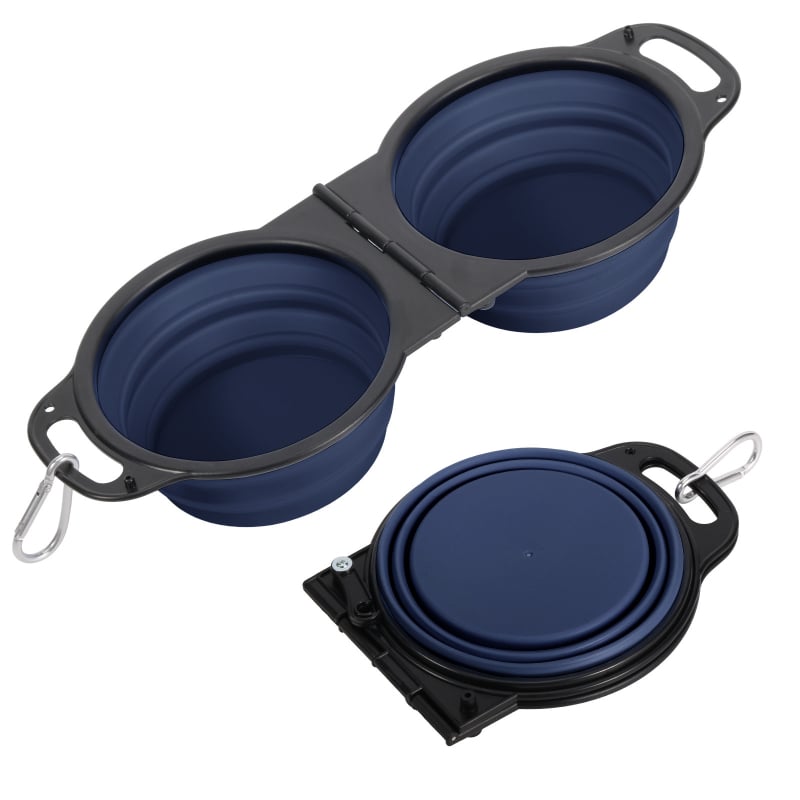 Összecsukható dupla tál háziállatok számára, műanyag, modell ZDSW-02, Guangdong