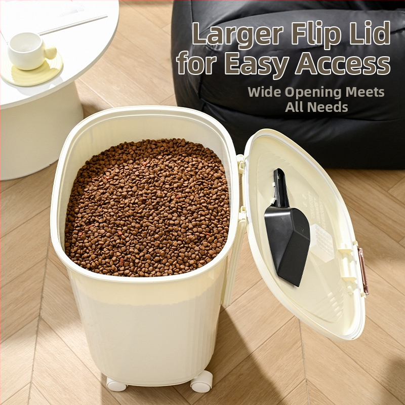 Контейнер за храна за домашни любимци – запечатан, влагоустойчив и против насекоми, 45 л, PP материал, за котешка и кучешка храна