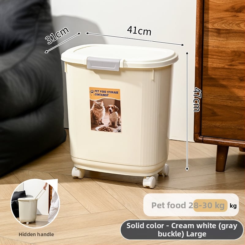 Κοντέινερ αποθήκευσης τροφής κατοικίδιων – αεροστεγής, ανθεκτικό στην υγρασία και στα έντομα, 45 λίτρα, PP υλικό, κατάλληλο για τροφή γάτας και σκύλου