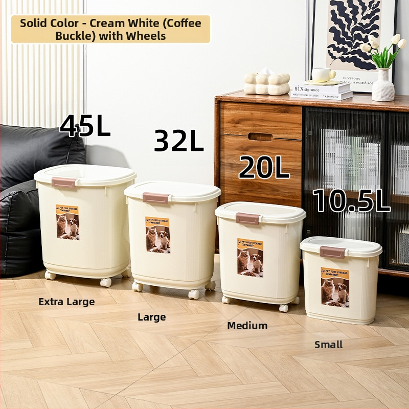 Κοντέινερ αποθήκευσης τροφής κατοικίδιων – αεροστεγής, ανθεκτικό στην υγρασία και στα έντομα, 45 λίτρα, PP υλικό, κατάλληλο για τροφή γάτας και σκύλου