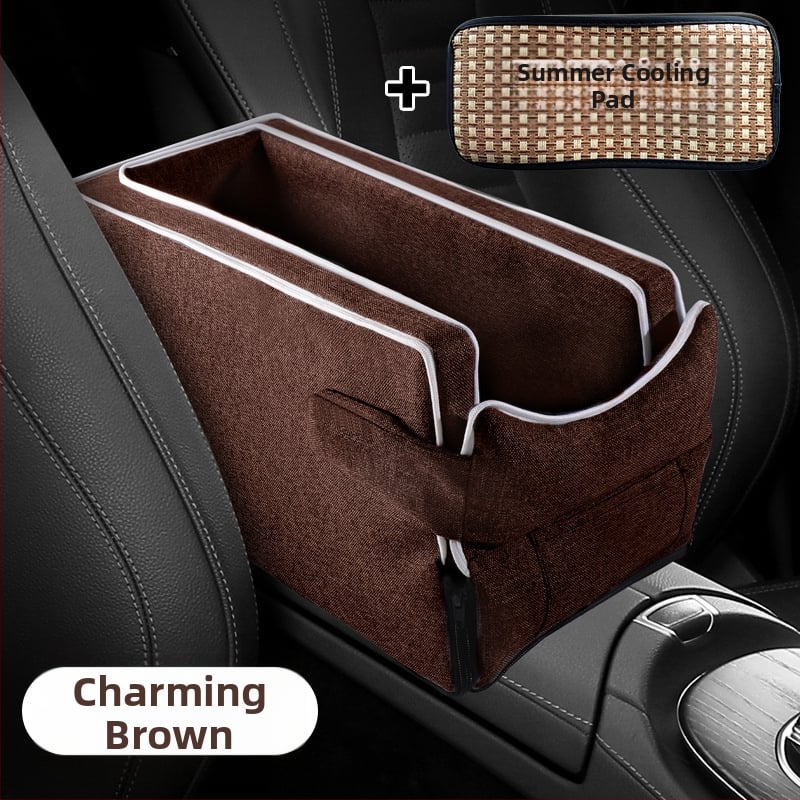 Automobiļa centrālā konsole drošības sēdeklis mājdzīvniekiem – pūkains pildījums, auduma virsma, vissezonu universālais dizains, minimālistisks stils