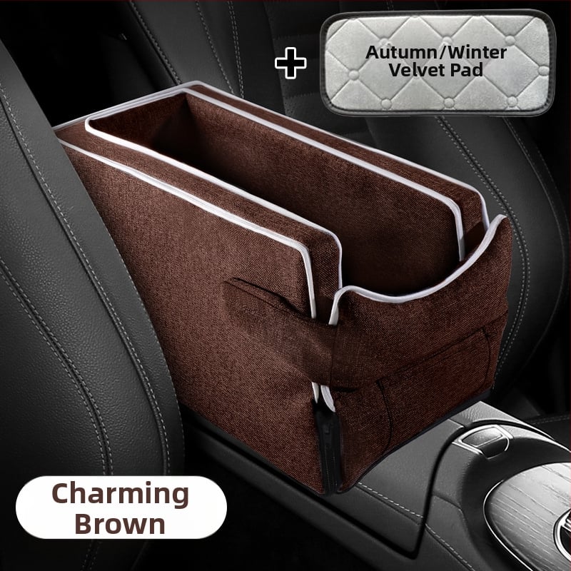 Automobiļa centrālā konsole drošības sēdeklis mājdzīvniekiem – pūkains pildījums, auduma virsma, vissezonu universālais dizains, minimālistisks stils