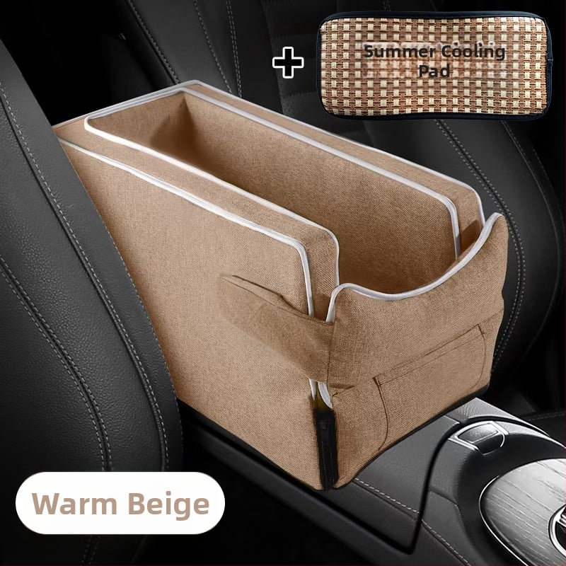 Automobiļa centrālā konsole drošības sēdeklis mājdzīvniekiem – pūkains pildījums, auduma virsma, vissezonu universālais dizains, minimālistisks stils