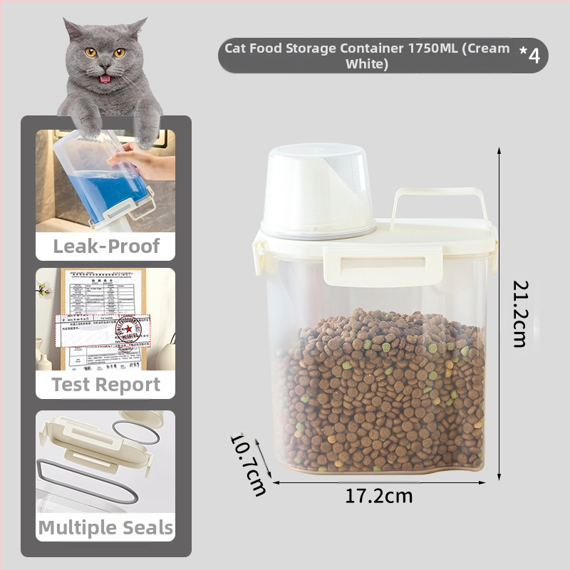 Δοχείο Αποθήκευσης Τροφίμων Κατοικίδιων, Αεροστεγές και Αδιάβροχο, Υλικό PP, Για Τροφή Γάτας και Σκύλου