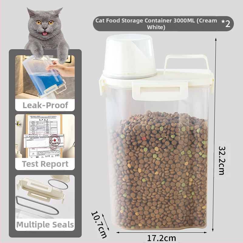 Δοχείο Αποθήκευσης Τροφίμων Κατοικίδιων, Αεροστεγές και Αδιάβροχο, Υλικό PP, Για Τροφή Γάτας και Σκύλου