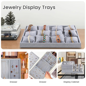 Βελούδινος δίσκος κοσμημάτων για αποθήκευση κολιέ και δαχτυλιδιών, βάση εργαλείου, άνοιξη 2025, μη προσαρμοσμένος