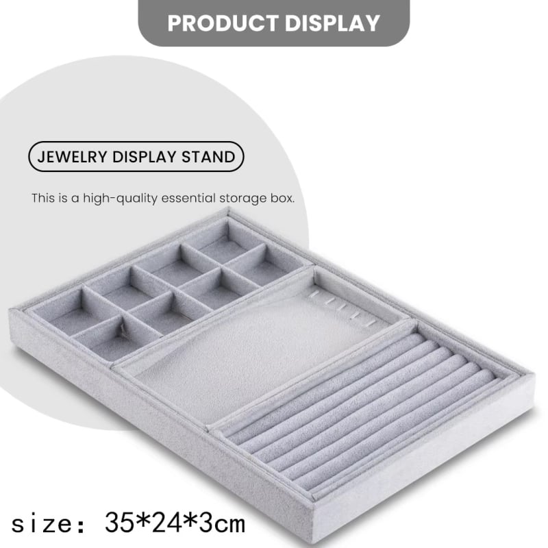 Βελούδινος δίσκος κοσμημάτων για αποθήκευση κολιέ και δαχτυλιδιών, βάση εργαλείου, άνοιξη 2025, μη προσαρμοσμένος