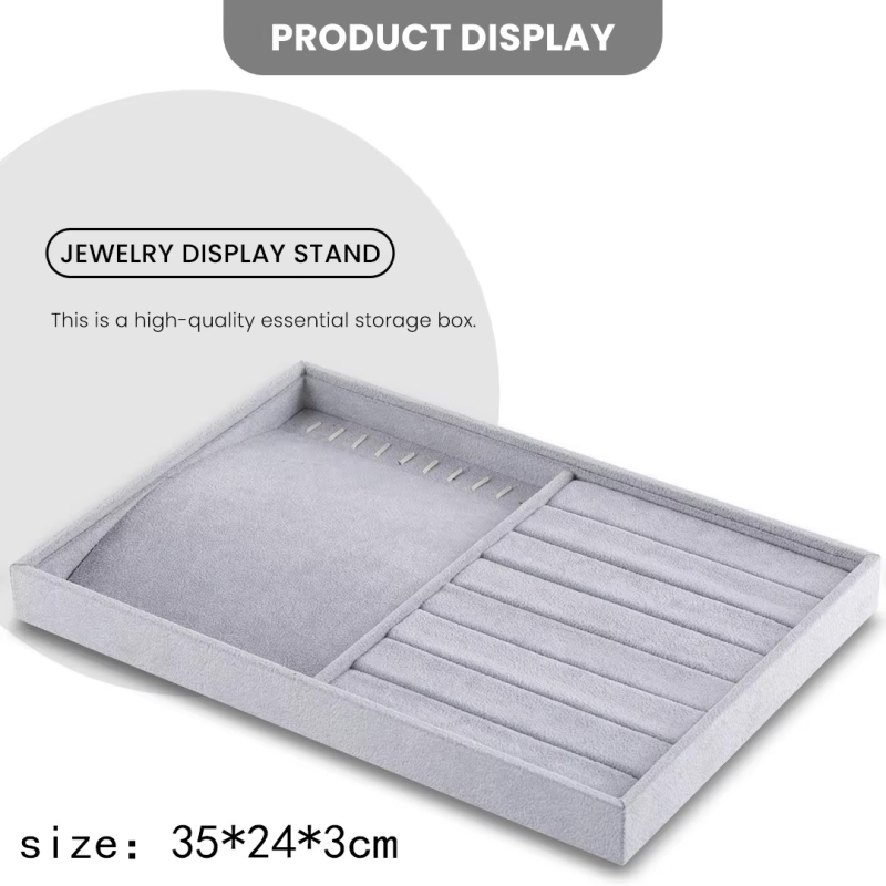 Βελούδινος δίσκος κοσμημάτων για αποθήκευση κολιέ και δαχτυλιδιών, βάση εργαλείου, άνοιξη 2025, μη προσαρμοσμένος