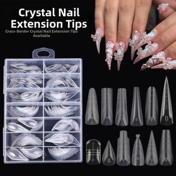 Kristāla nagu formas pagarināšanai – ērgļa ķepas forma, garš asu tips, zvaigžņu debesu raksts, kastīte 140 gab.