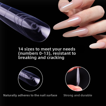 Φόρμες κρυστάλλων νυχιών για επέκταση – σχήμα γερακιού, μακρύ μυτερό τύπο, μοτίβο Starry Sky, κουτί 140 τεμάχια