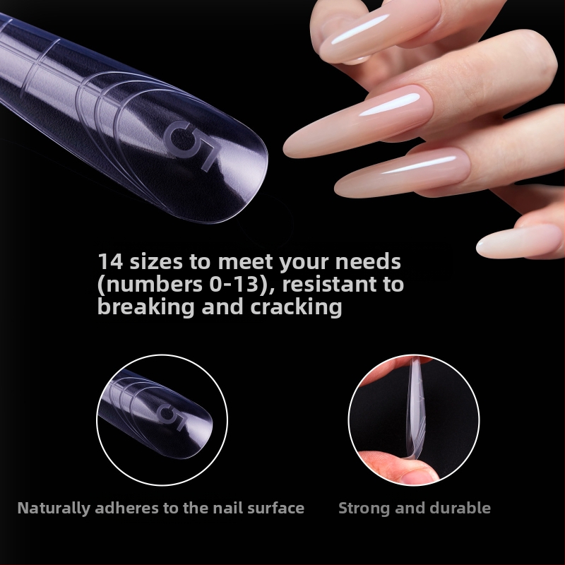 Kryštalické formy na predĺženie nechtov – tvar orlej pazúra, dlhý špičatý typ, vzor Hviezdne nebo, krabica 140 kusov