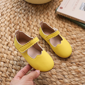 Παπούτσια κοριτσιών από PU δέρμα, βερνικωμένο φινίρισμα, χαμηλό ύψος, Velcro κλείσιμο, καουτσούκ σόλα, για σκηνικές εμφανίσεις