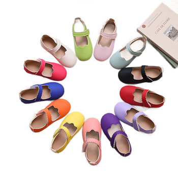 Παπούτσια κοριτσιών από PU δέρμα, βερνικωμένο φινίρισμα, χαμηλό ύψος, Velcro κλείσιμο, καουτσούκ σόλα, για σκηνικές εμφανίσεις