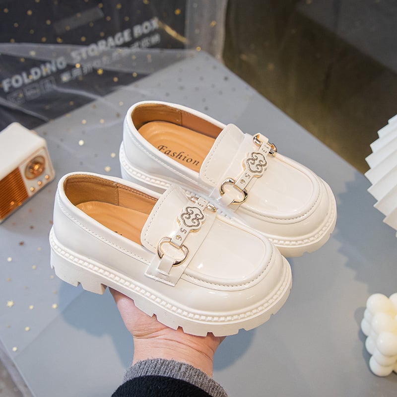 Κοριτσίστικα Παπούτσια από Πατενταρισμένο Δέρμα, Χαμηλός Άνω, Κούμπωμα με Αγκράφα, Αντιολισθητική Σόλα, Κορεατικό Στυλ