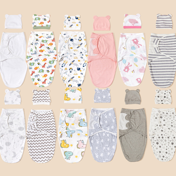 Kokvilnas zīdaiņu 2-dali komplekts — aizvērējs lakatiņš un miega soma, Cartoon raksts, vasara, drošības klase A