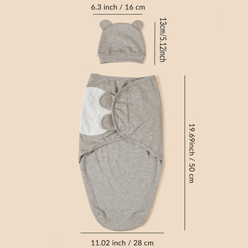 Σετ από 2 τεμάχια για αγκαλιά νεογέννητων από βαμβάκι — σάκος αγκαλιάς και υπνόσακος, Cartoon σχέδιο, Καλοκαίρι, Ασφαλής Κατηγορία Α