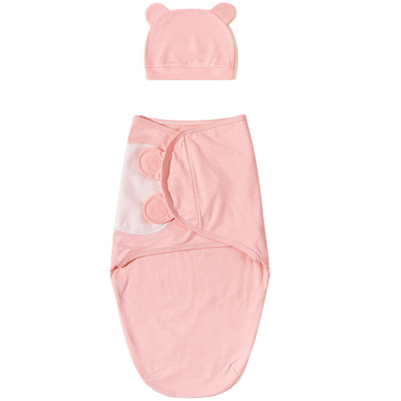 Kokvilnas zīdaiņu 2-dali komplekts — aizvērējs lakatiņš un miega soma, Cartoon raksts, vasara, drošības klase A