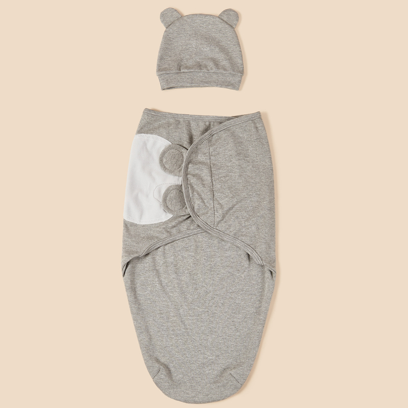 Kokvilnas zīdaiņu 2-dali komplekts — aizvērējs lakatiņš un miega soma, Cartoon raksts, vasara, drošības klase A