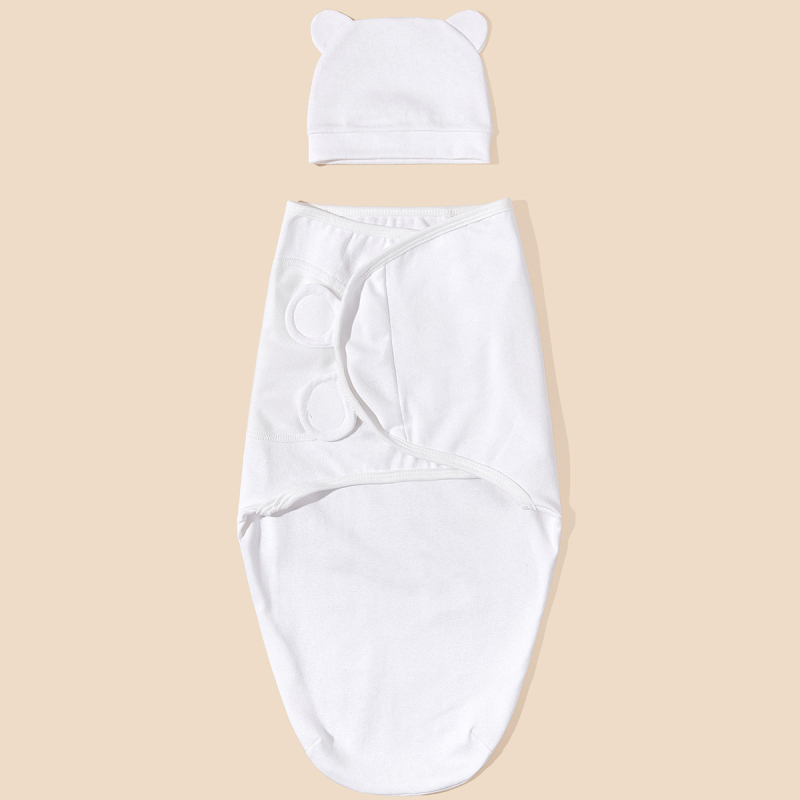 Kokvilnas zīdaiņu 2-dali komplekts — aizvērējs lakatiņš un miega soma, Cartoon raksts, vasara, drošības klase A