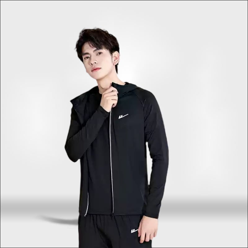 Ανδρικό αθλητικό σετ τρεξίματος – δύο τεμάχια, διαπνέον, απομάκρυνση υγρασίας, γρήγορο στέγνωμα, στρογγυλός λαιμός, βραχείς μανίκες, πολυεστέρας-ελαστάν