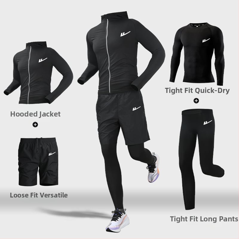 Ανδρικό αθλητικό σετ τρεξίματος – δύο τεμάχια, διαπνέον, απομάκρυνση υγρασίας, γρήγορο στέγνωμα, στρογγυλός λαιμός, βραχείς μανίκες, πολυεστέρας-ελαστάν