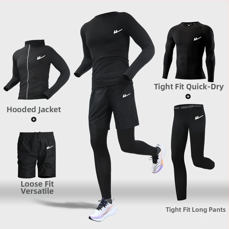 Ανδρικό αθλητικό σετ τρεξίματος – δύο τεμάχια, διαπνέον, απομάκρυνση υγρασίας, γρήγορο στέγνωμα, στρογγυλός λαιμός, βραχείς μανίκες, πολυεστέρας-ελαστάν