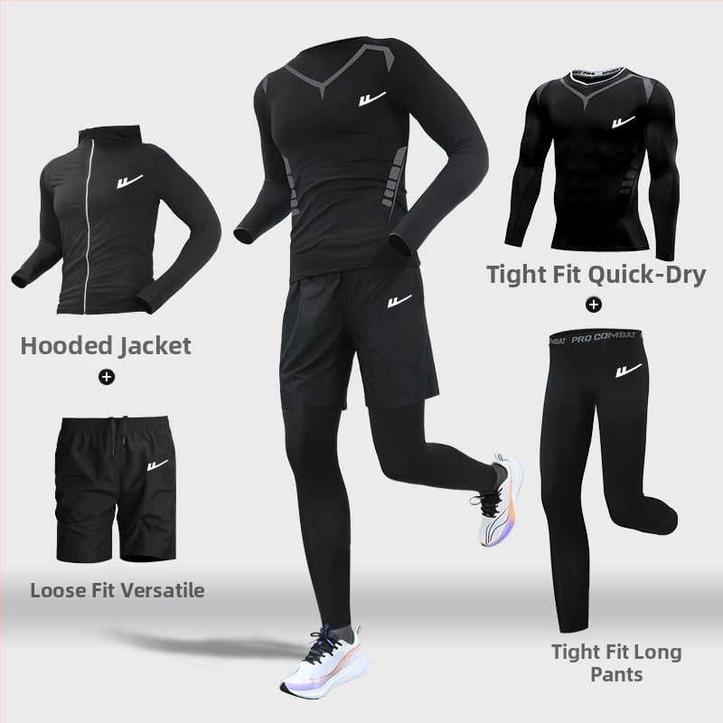 Ανδρικό αθλητικό σετ τρεξίματος – δύο τεμάχια, διαπνέον, απομάκρυνση υγρασίας, γρήγορο στέγνωμα, στρογγυλός λαιμός, βραχείς μανίκες, πολυεστέρας-ελαστάν