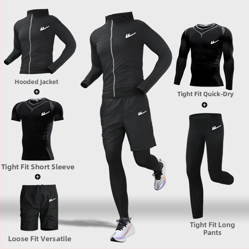 Ανδρικό αθλητικό σετ τρεξίματος – δύο τεμάχια, διαπνέον, απομάκρυνση υγρασίας, γρήγορο στέγνωμα, στρογγυλός λαιμός, βραχείς μανίκες, πολυεστέρας-ελαστάν