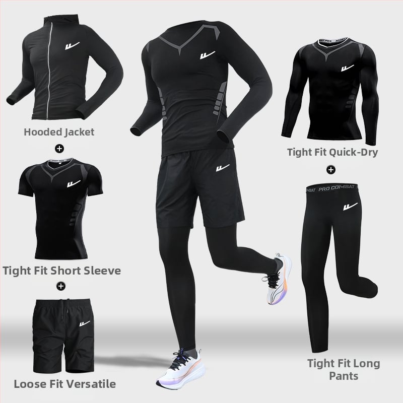 Ανδρικό αθλητικό σετ τρεξίματος – δύο τεμάχια, διαπνέον, απομάκρυνση υγρασίας, γρήγορο στέγνωμα, στρογγυλός λαιμός, βραχείς μανίκες, πολυεστέρας-ελαστάν