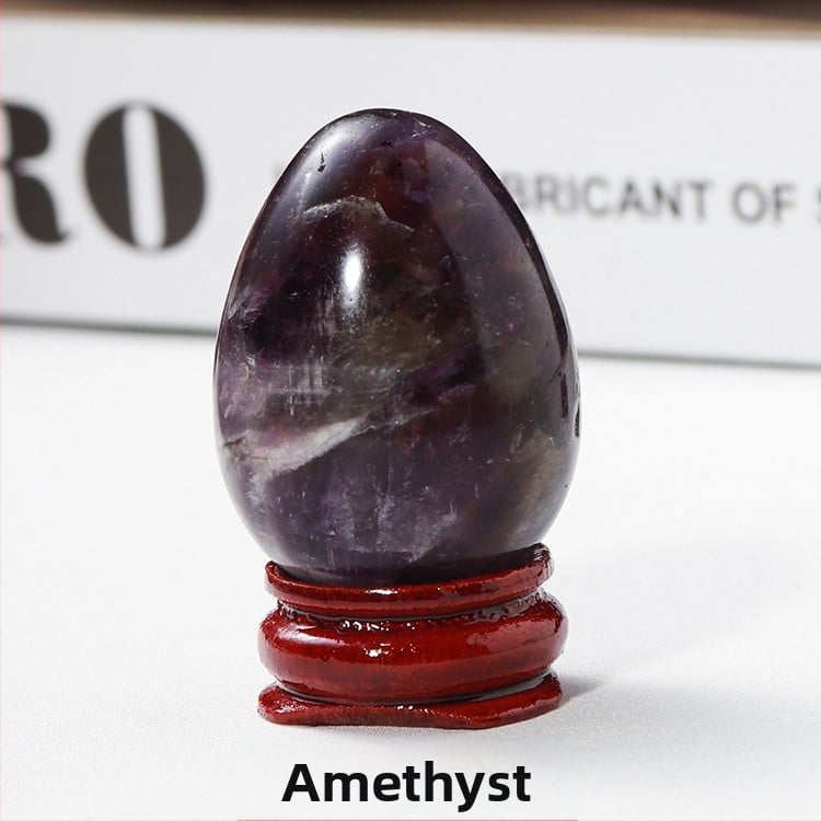 Διακοσμητικό κρυσταλλινο αυγό για διακόσμηση, φυσικός κρύσταλλος, οβάλ σχήμα, λείανση και γυάλισμα, δυνατότητα παραμετροποίησης