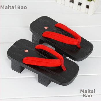 Cosplay Geta szandálok – Two-Tooth Geta, japán stílus, vászon felső rész, EVA talp, lapos talp