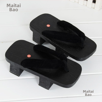 Cosplay Geta szandálok – Two-Tooth Geta, japán stílus, vászon felső rész, EVA talp, lapos talp