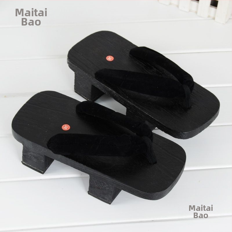 Geta сандали за косплей – Two-Tooth Geta, японски стил, платнено горно, EVA подметка, плосък подметник