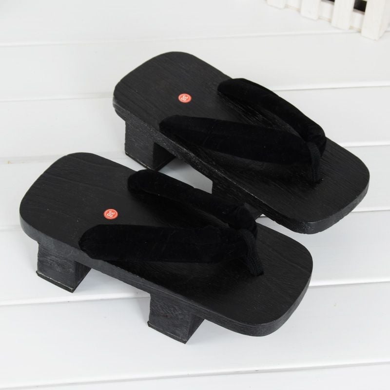 Cosplay Geta szandálok – Two-Tooth Geta, japán stílus, vászon felső rész, EVA talp, lapos talp