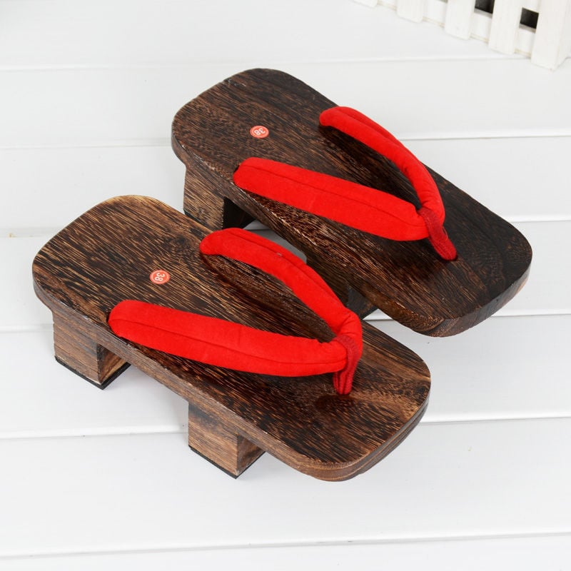 Cosplay Geta szandálok – Two-Tooth Geta, japán stílus, vászon felső rész, EVA talp, lapos talp