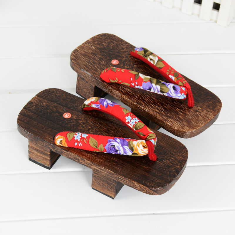 Cosplay Geta szandálok – Two-Tooth Geta, japán stílus, vászon felső rész, EVA talp, lapos talp