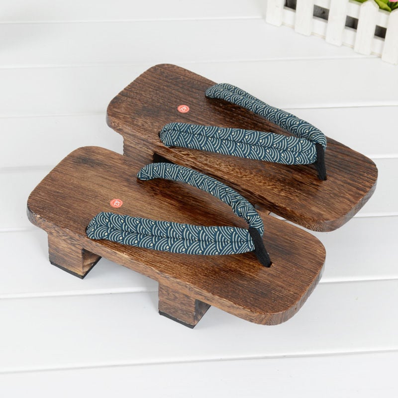 Cosplay Geta szandálok – Two-Tooth Geta, japán stílus, vászon felső rész, EVA talp, lapos talp