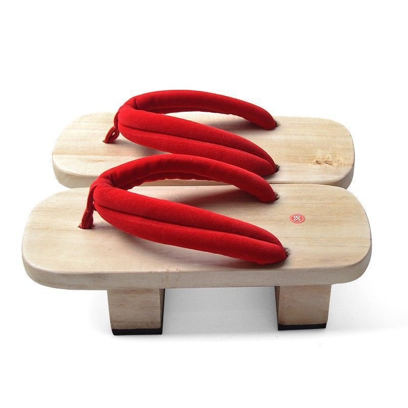 Cosplay Geta szandálok – Two-Tooth Geta, japán stílus, vászon felső rész, EVA talp, lapos talp