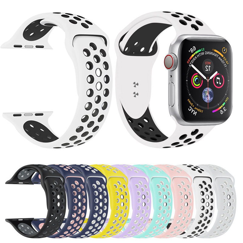 Bimei Biyou márkájú szilikon Apple Watch szíj, csap zár, testre szabható interfész méret, 15 g