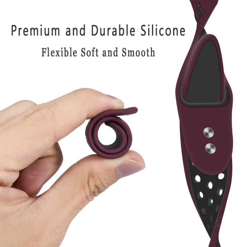 Bimei Biyou márkájú szilikon Apple Watch szíj, csap zár, testre szabható interfész méret, 15 g