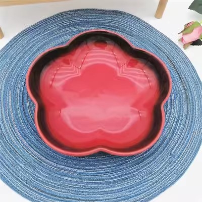 Πορσελάνινο πιάτο σε σκανδιναβικό στυλ, ακανόνιστο σχήμα, κατάλληλο για μικροκύματα