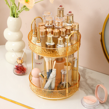 Γυρνιόμενος Οργανωτής Καλλυντικών - Επιτραπέζιος 3-επίπεδος, Πλαστικός, Ελαφρύς Πολυτελής Σχεδιασμός