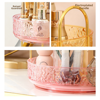 Γυρνιόμενος Οργανωτής Καλλυντικών - Επιτραπέζιος 3-επίπεδος, Πλαστικός, Ελαφρύς Πολυτελής Σχεδιασμός