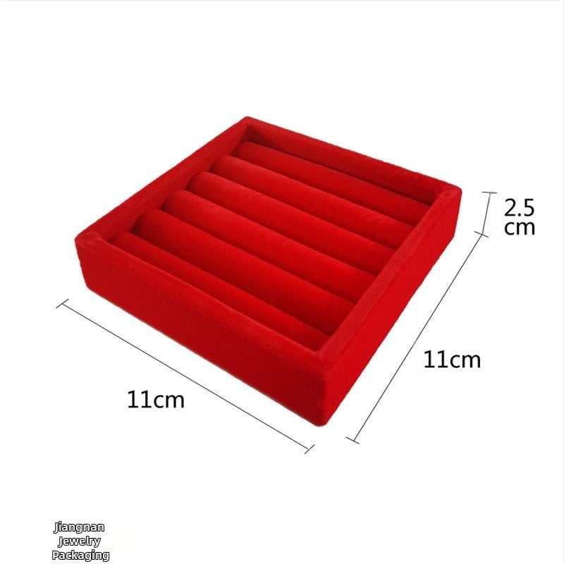 Hordozható gyűrűk kiállító tálca csipkés velúr borítással, művészi stílus, fiókos ékszer rendező — 2025 tavasz