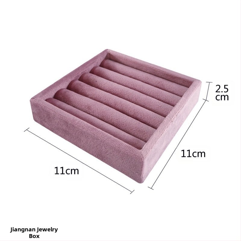 Hordozható gyűrűk kiállító tálca csipkés velúr borítással, művészi stílus, fiókos ékszer rendező — 2025 tavasz