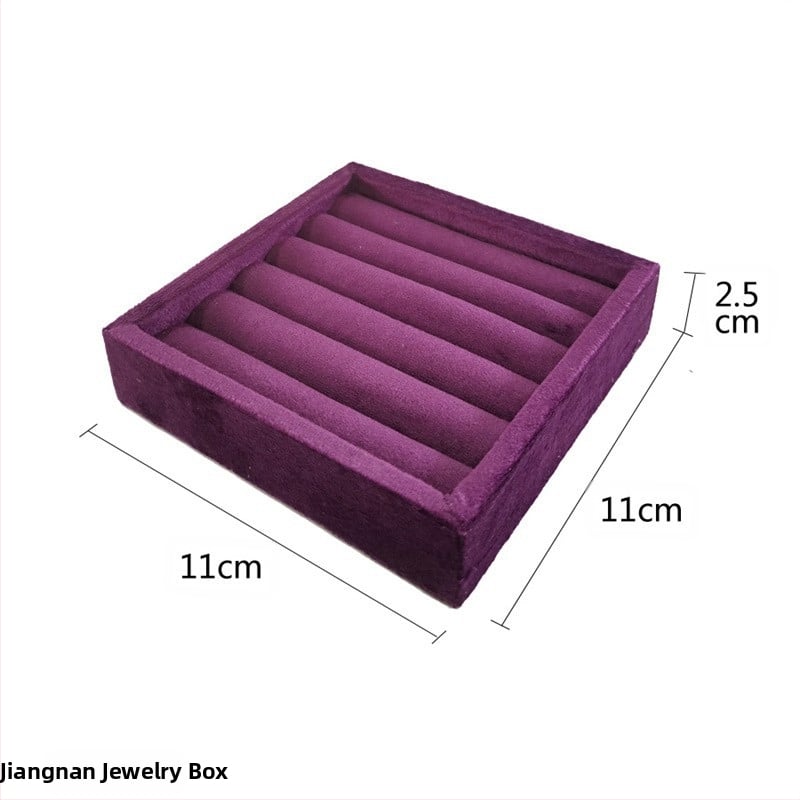 Hordozható gyűrűk kiállító tálca csipkés velúr borítással, művészi stílus, fiókos ékszer rendező — 2025 tavasz