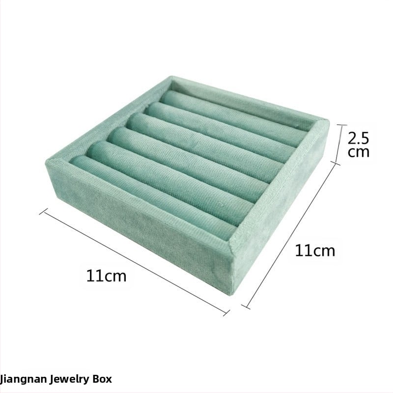 Hordozható gyűrűk kiállító tálca csipkés velúr borítással, művészi stílus, fiókos ékszer rendező — 2025 tavasz