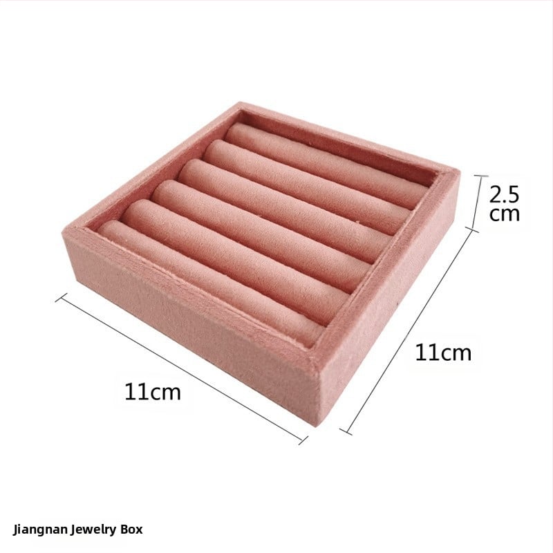 Hordozható gyűrűk kiállító tálca csipkés velúr borítással, művészi stílus, fiókos ékszer rendező — 2025 tavasz
