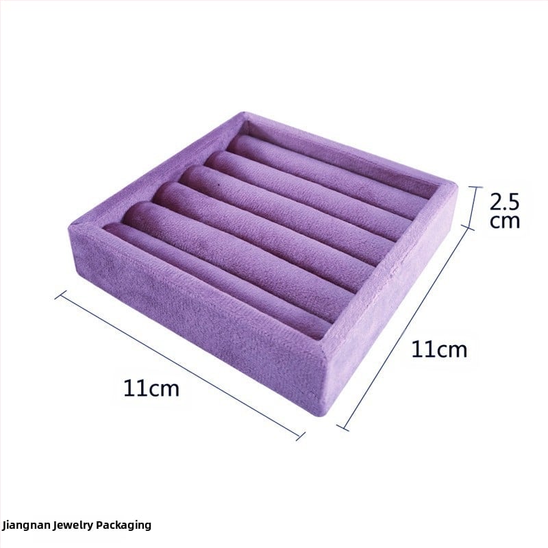 Hordozható gyűrűk kiállító tálca csipkés velúr borítással, művészi stílus, fiókos ékszer rendező — 2025 tavasz