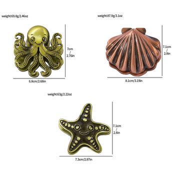 Σελιδοφάκελος με θαλάσσια θεματολογία – χειροποίητος σχεδιασμός με κοχύλι, αστερία και χταπόδι; Υλικό: κράμα; Στυλ: Premium Feel; Μοντέλο: Δικής κατασκευής; Κωδικός: SQ2507